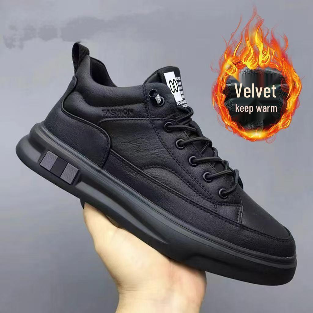 

Men s 2025 Autumn/Winter Genuine Soft Leather Fleece-Lined Casual Sports Shoes, Trendy Dad Style 40