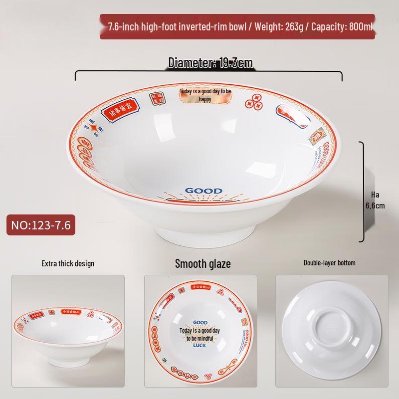 Bol Ru Han en Mélamine Imitation Porcelaine - Motif Joyeux