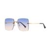 Vintage Rimless Square Sunglasses Women Fashion Large Square Sunglasses Shades Classic Gradient Color Eyewear UV400