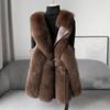 Women Winter Vest Coat Thick Fluffy Fur Cozy Faux Solid Color Sleeveless Button