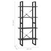 Bookshelf 4 Shelves Grey 60 x 30 x 140 cm Solid Pine Wood