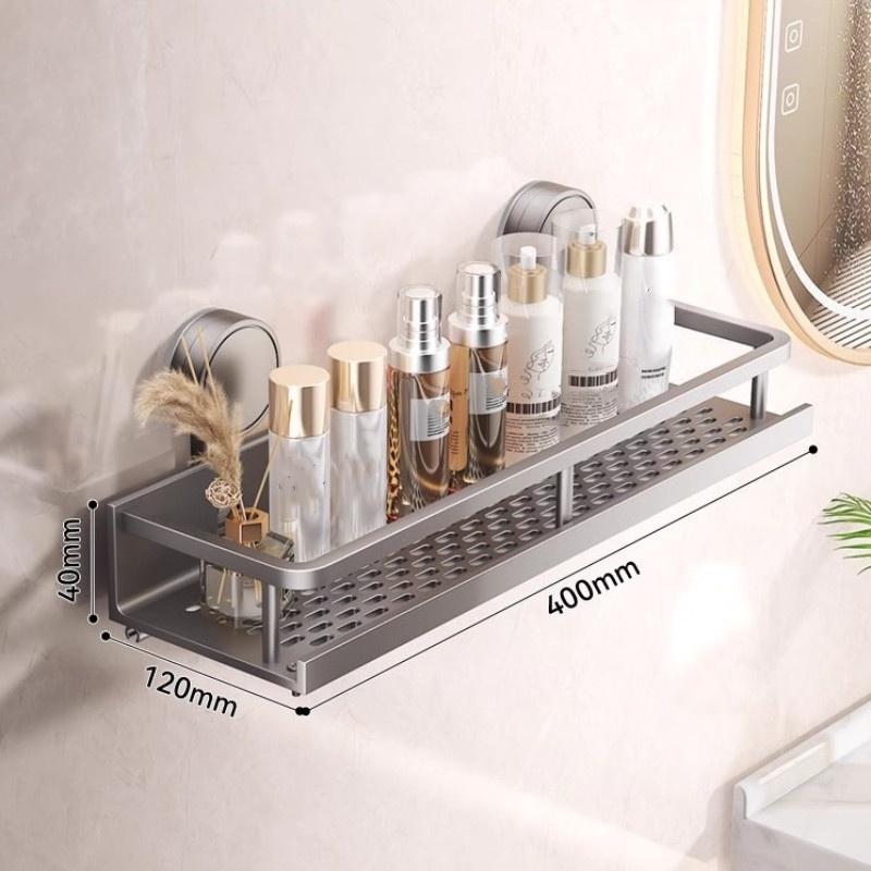 Suction Cup Mount Bathroom Shelf Multifunctional No Drill Hanging Bath Room Basket Household Shampoo Storage Rack Tray