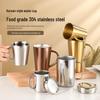 Double-Layer Titanium-Plated Stainless Steel Mug with Handle - Anti-Scald, Heat Insulation for Coffee, Tea, and Water