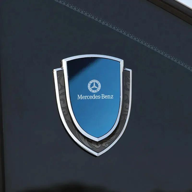 For  Mercedes Benz W124 W203 W204 CLA CLS SL SLC SLK A B C E S CLASS 3D Metal Car Side Fender Sticker Shield Badge Emblem Logo