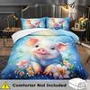 Cartoon Pig Duvet Cover Duvet Cover With Cartoon Pig Pattern Suitable For Children Kids And Adults Soft Warm And Breathable