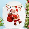 Cute Cartoon Santa Claus Toilet Cover Sticker for Bathroom and Shower Stall Decoration Sticker