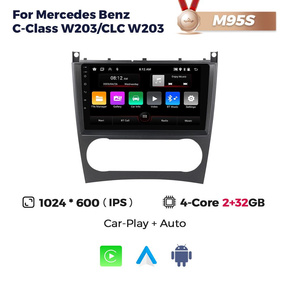 8G+256G IPS Android Car Multimedia Player Autoradio GPS For Mercedes Benz C-Class W203/CLC W203/CLK W209 Radio Navigation No DVD