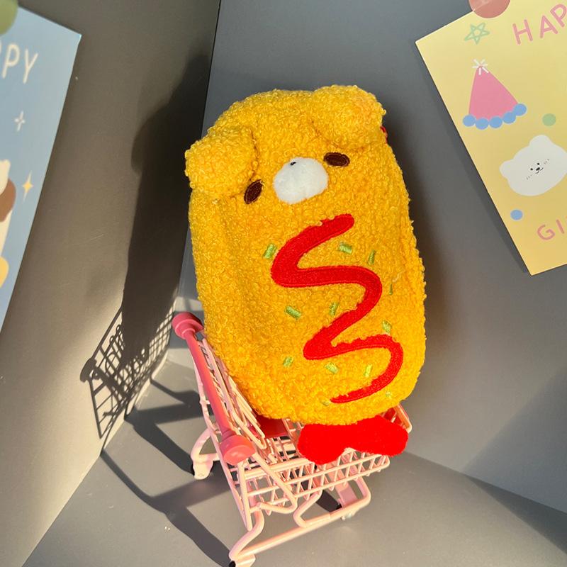 

Cute Cartoon Plush Fried Shrimp Dog Pencil Case Kawaii Large Capacity Makeup Bag Portable Stationery Case Office Supplies Gift onesize