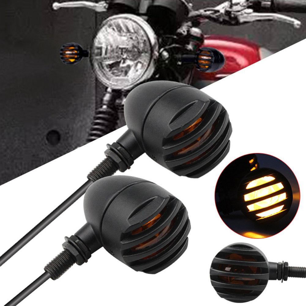 Retro Modified Turn Signal Light for Harley Motocycle Metal Shell Yellow Light 12V Tail Lights Universal LED Turn Signal Lamp