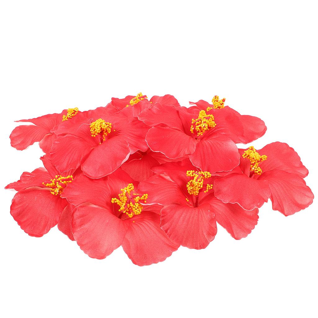 10Pcs Hibiscus Flowers Artificial Hawaiian Eva Material DIY Party Decoration Photography Prop Tropical Wedding Luau Supplies
