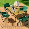 Portable Outdoor Folding Table and Chairs Set - Compact Egg Roll Design for Camping and Picnics