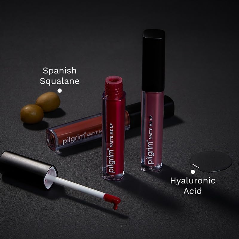 Pilgrim Liquid Matte Lippenstift Bossy Brown 3g Packung 1 | Langanhaltende, Feuchtigkeitsspendende, Transferfeste Lippenfarbe für Damen