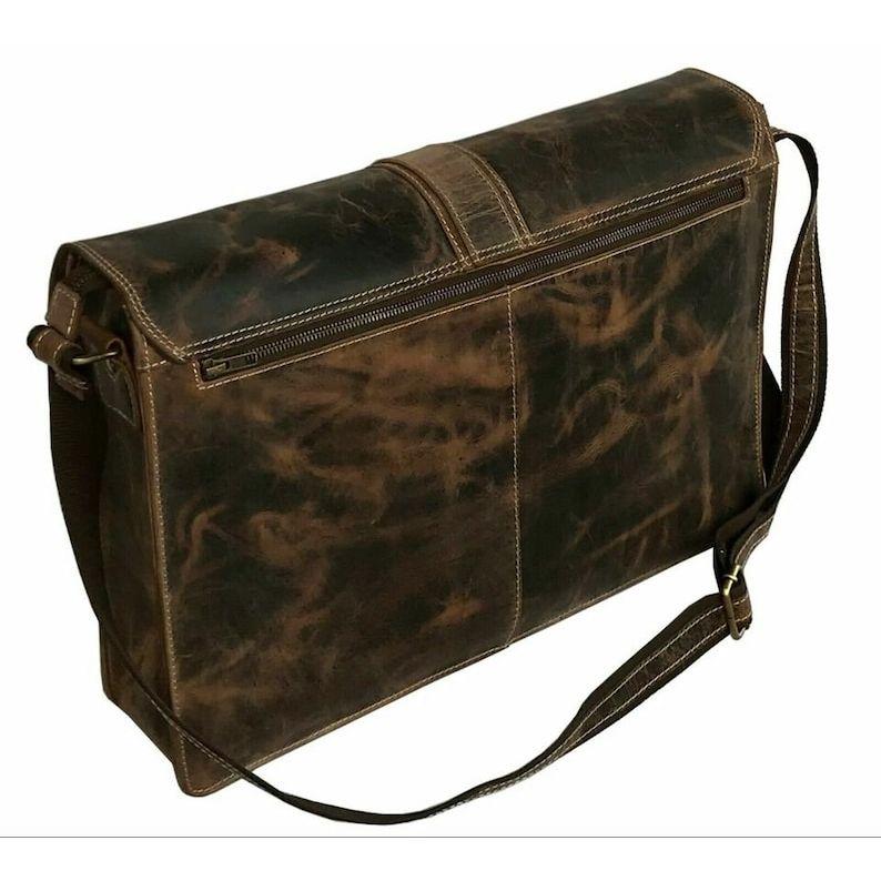 Большая кожаная сумка MESSENGER 18 дюймов для мужчин — фото 5