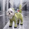 Dog Green Waterproof Clothes Summer Letter Printed Teddy Raincoat Small Dog Walking Rainy Days Clothing Four Legged Raincoat