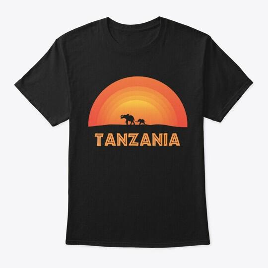 Elephant Baby Tanzania Sunset Safari T-Shirt Made in the USA Size S to 5XL XXXL