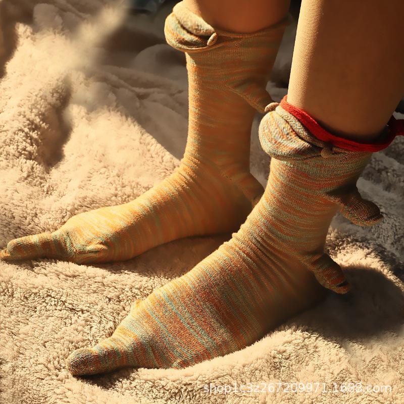 Christmas Gradient Green Crocodile Cartoon Warm Knitted Wool Socks