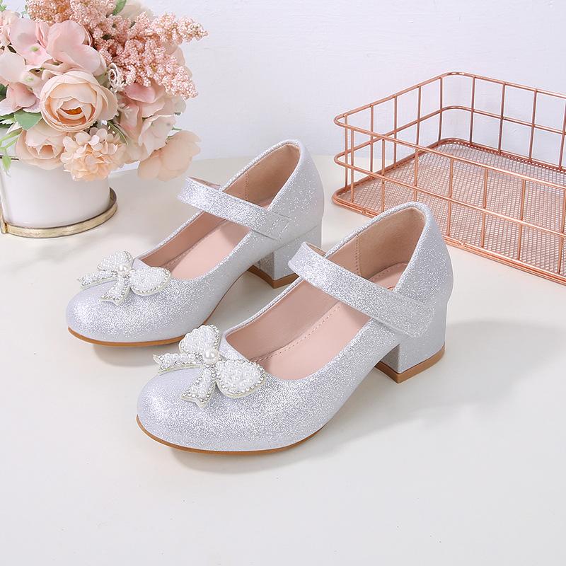 

Child Fashion Princess Shoe New Korean Edition Girls Flat Flat Single Shoe Sweet Girls Anti Slip Bow Party Student Loafers 29