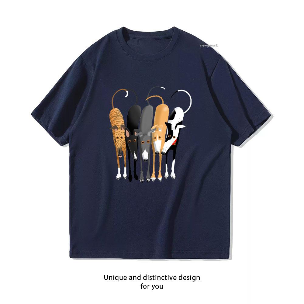 

Funny Dogs Tails Up TShirt Women Unisex Casual Cotton Graphic T Shirts Creative Streetwear Classic Aesthetic Shortsleev 4XL