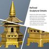 Aris & Juno 13-Tier Brass Pagoda Statue, 7 Inch Wen Chang Tower, Desk Decor for Home Office Study, Feng Shui Symbol for Education & Career Success,