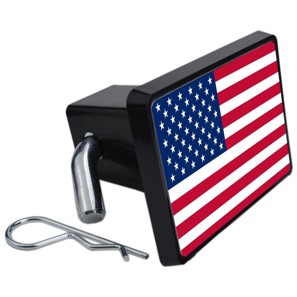 Colorful American Flag Trailer Hitch Cover for Rear Vehicle Decoration and Protection
