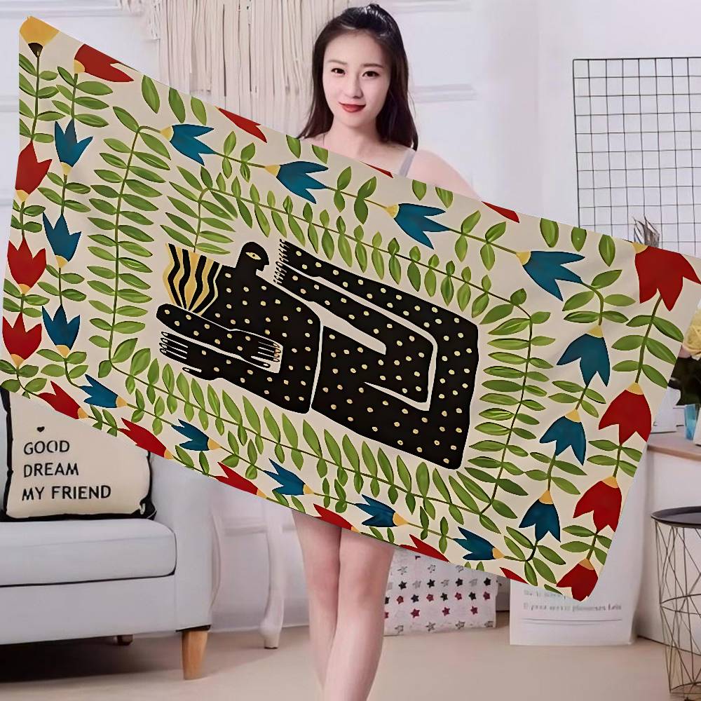 Ancient Egypt Tiger Leopard Microfiber Printed Beach Towel Mountain Climbing Yoga Beach Swimming Running Absorbent Soft Towel