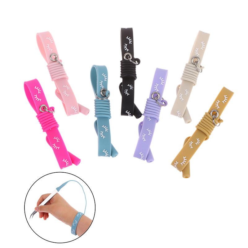 1Pc Silica Gel Wrist Strap Silicone Grafting Eyelash Tweezers Bracelet Wrist Strap Makeup Tool For Girl