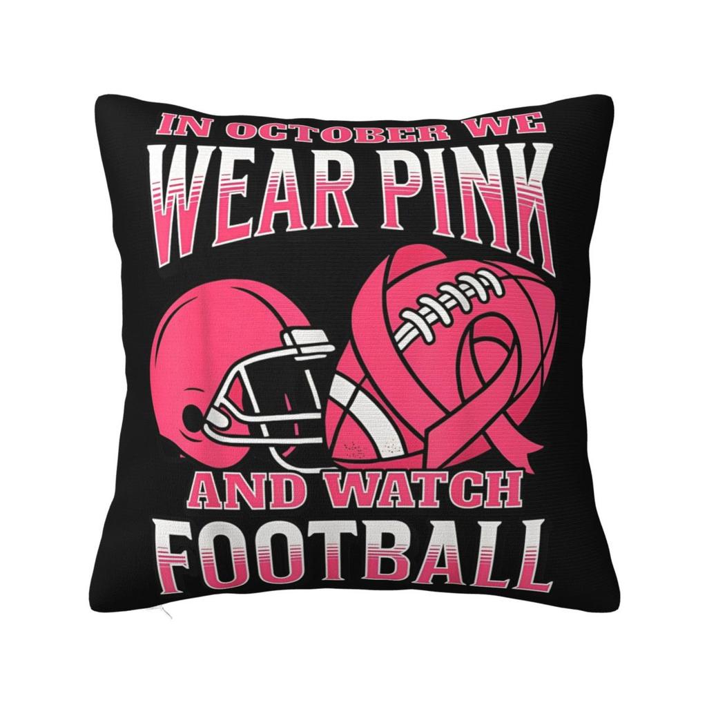 In This Family Nobody Fights Alone Breast Cancer Awareness Square Pillow Case Polyester Decorative Pillow Fashion Cushion Covers