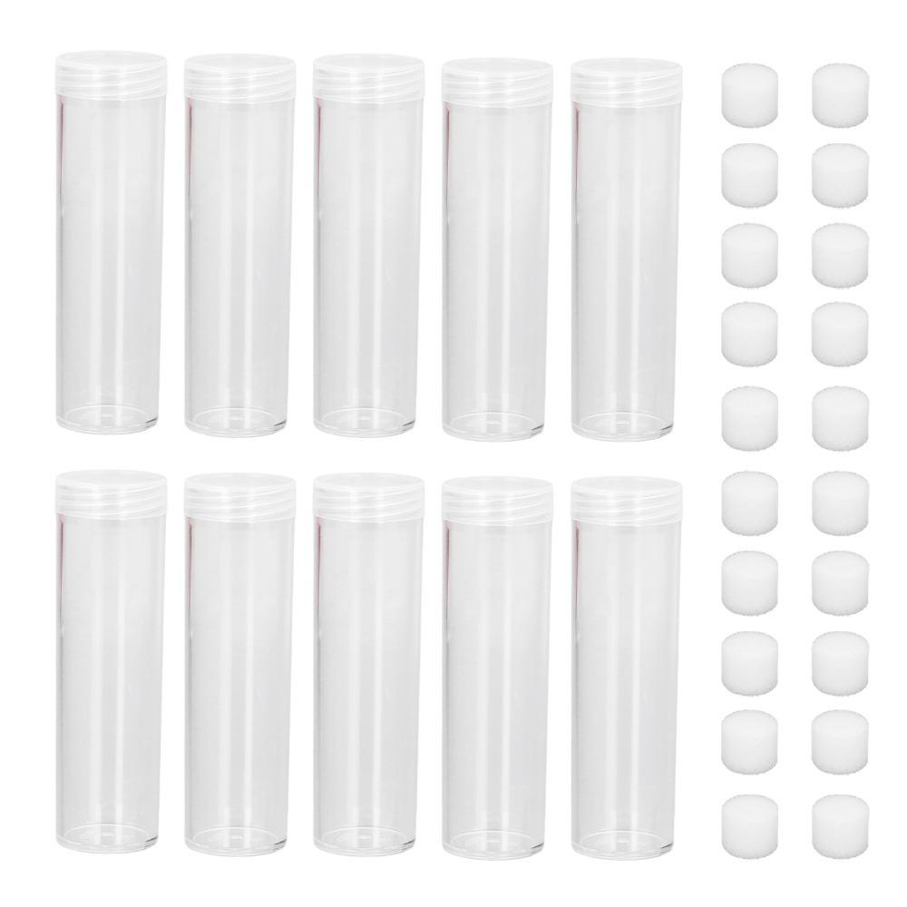 

10pcs Round Coin Storage Tubes Plastic Screw on Lid Coin Collection Tubes Clear Reusable Plastic Coin Tubes Commemorative Coins