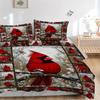 Cardinal Winter Branches Print 3Pcs Bedding Setduvet Cover With 2 Bedropillowcase Home Birthday Gift