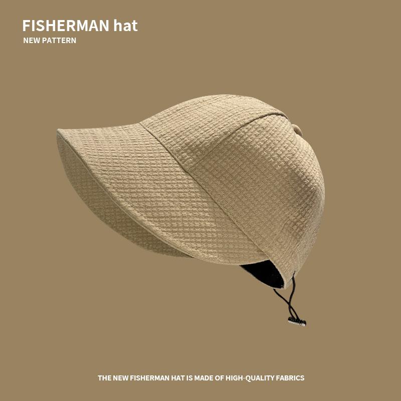 

Fisherman s hat children Zhao Ruth Four Seasons plain face covering versatile big head circumference showing face small peaked hat