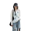 Lazy Korean Thin Loose Round Neck Sunscreen Long-sleeved T-shirt Women's Spring and Summer New Flower Print Blouse Top