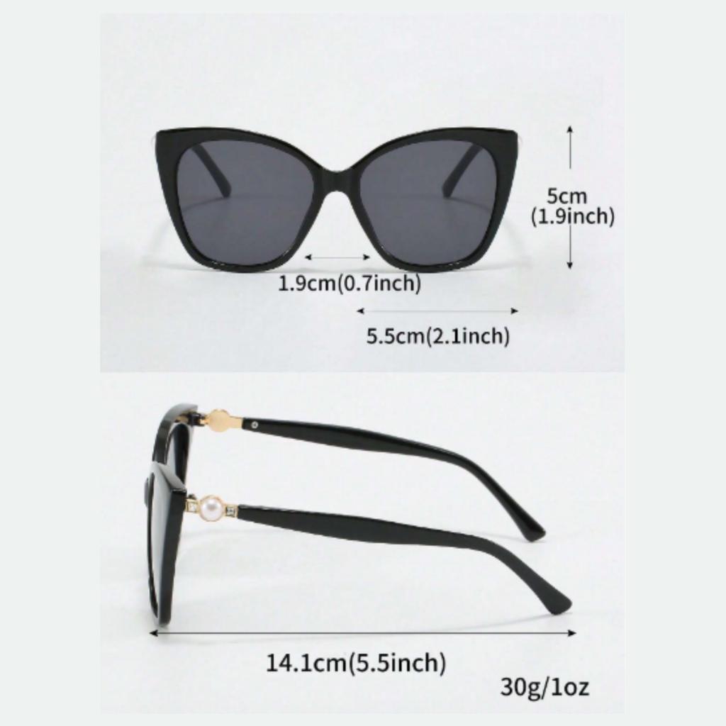 Cats Eye Trendy Sun Glasses Glasses Pearl Advanced Anti-blue Eyeglasses CATS Eye Box Fashion Large-frame Glasses