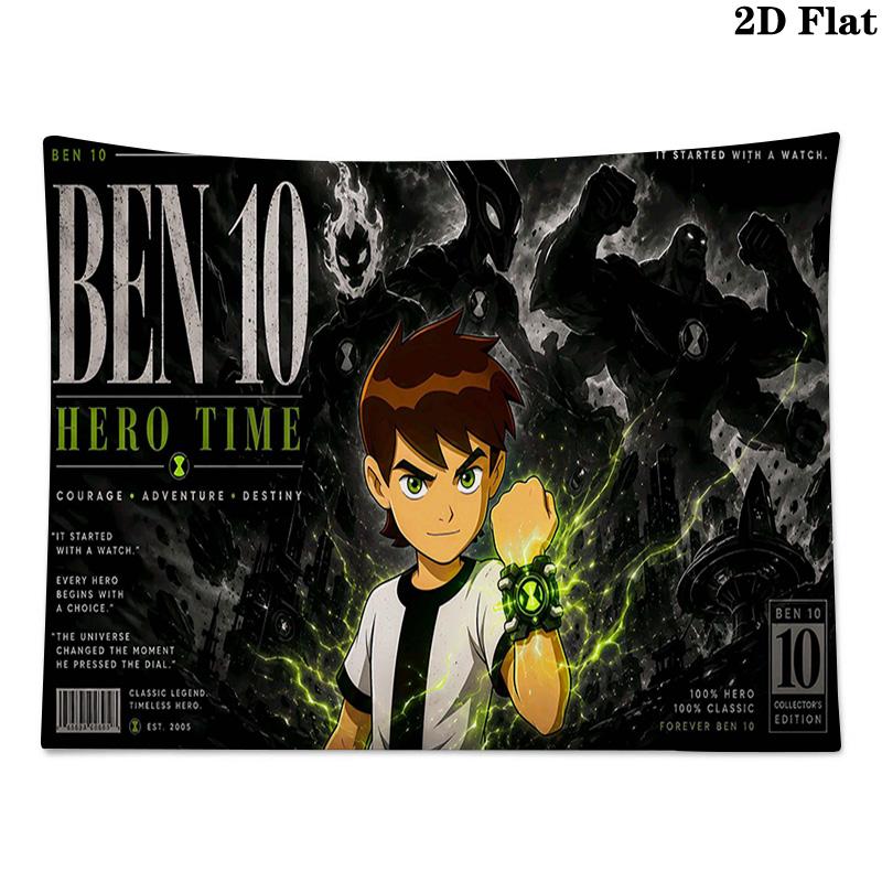 Ben 10 Wall Tapestry Aesthetic Wall Hanging Printed Fabric Blanket Decorative Tapestries for Bedroom Living Room Home Decor