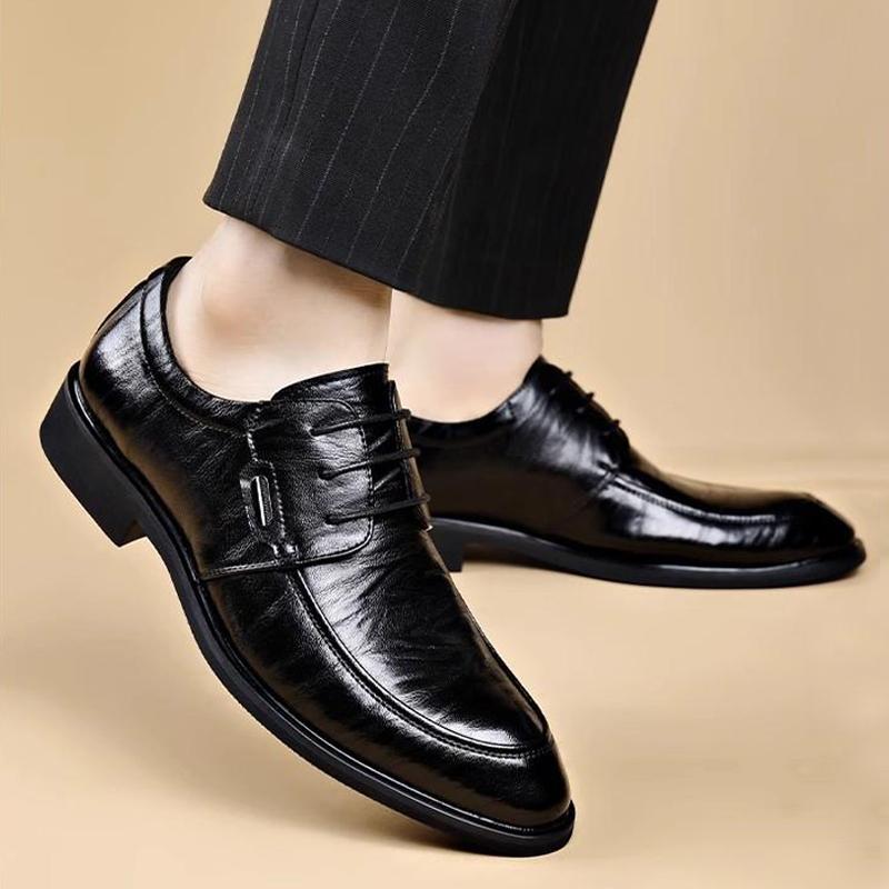 Fashion New Fashion Men Walking Shoes Classic Men Leather Oxfords Shoes Casual Lace-up Flats Business Wedding Dress Shoes Big Size 36-50