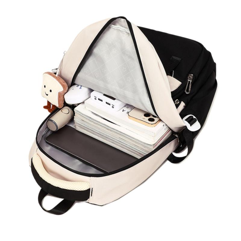 Letnie nowe wysokiej jakości torby szkolne dla dziewcząt do szkoły średniej, oddychające, o dużej pojemności, torba na książki dla studentów uniwersytetu, modny plecak nylonowy z zawieszką