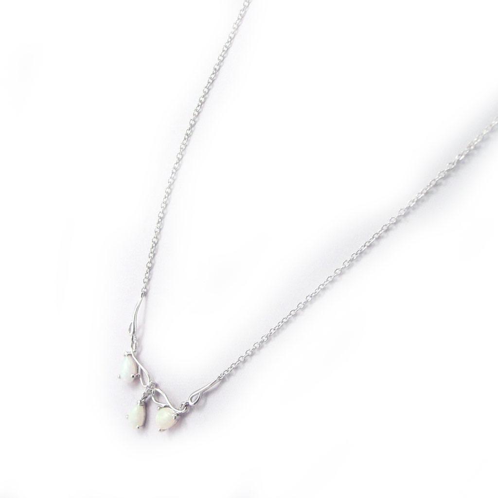 Les Trésors De Lily [G0799] - Silver Necklace 'Opal Goddess' Silver White (rhodium-plated) - 50x13 Mm