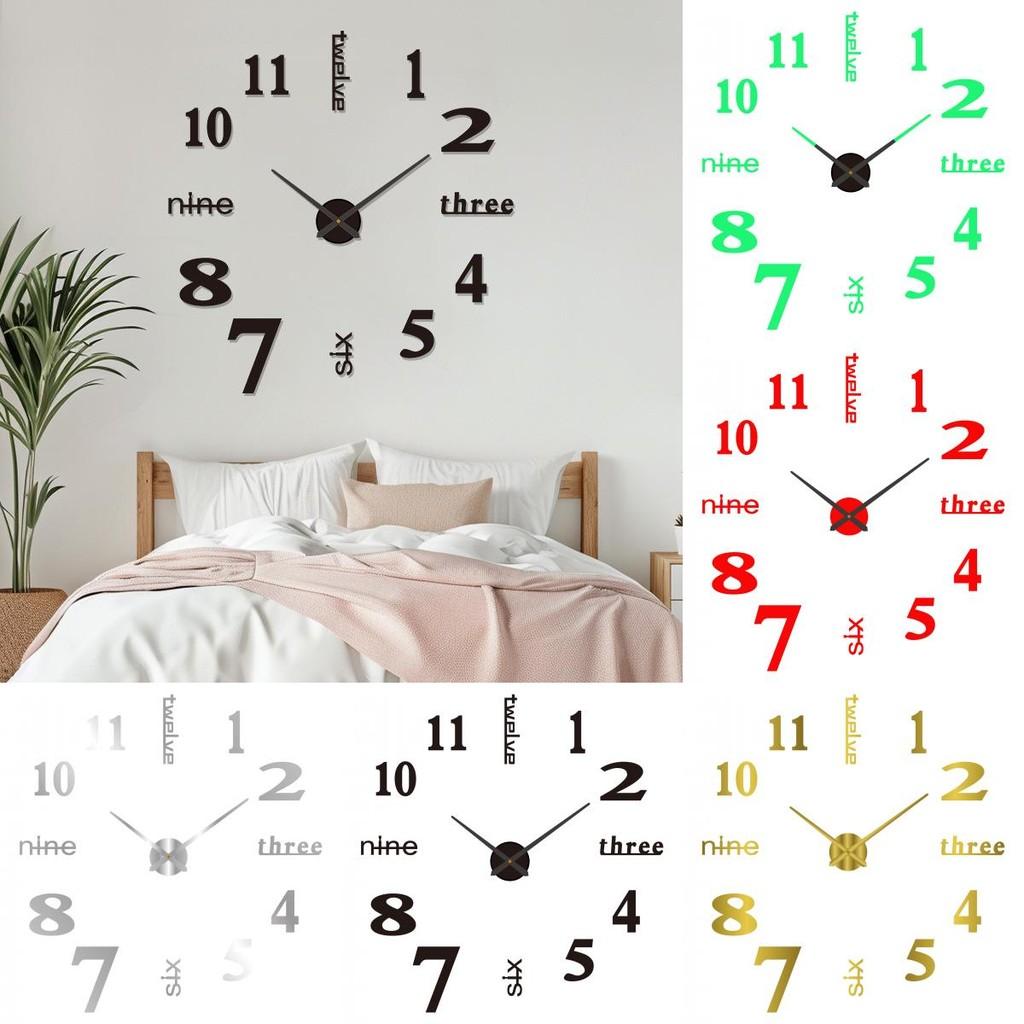 3d Modern Wall Clock Mirror Sticker Acrylic Number Clocks For Home Decoration