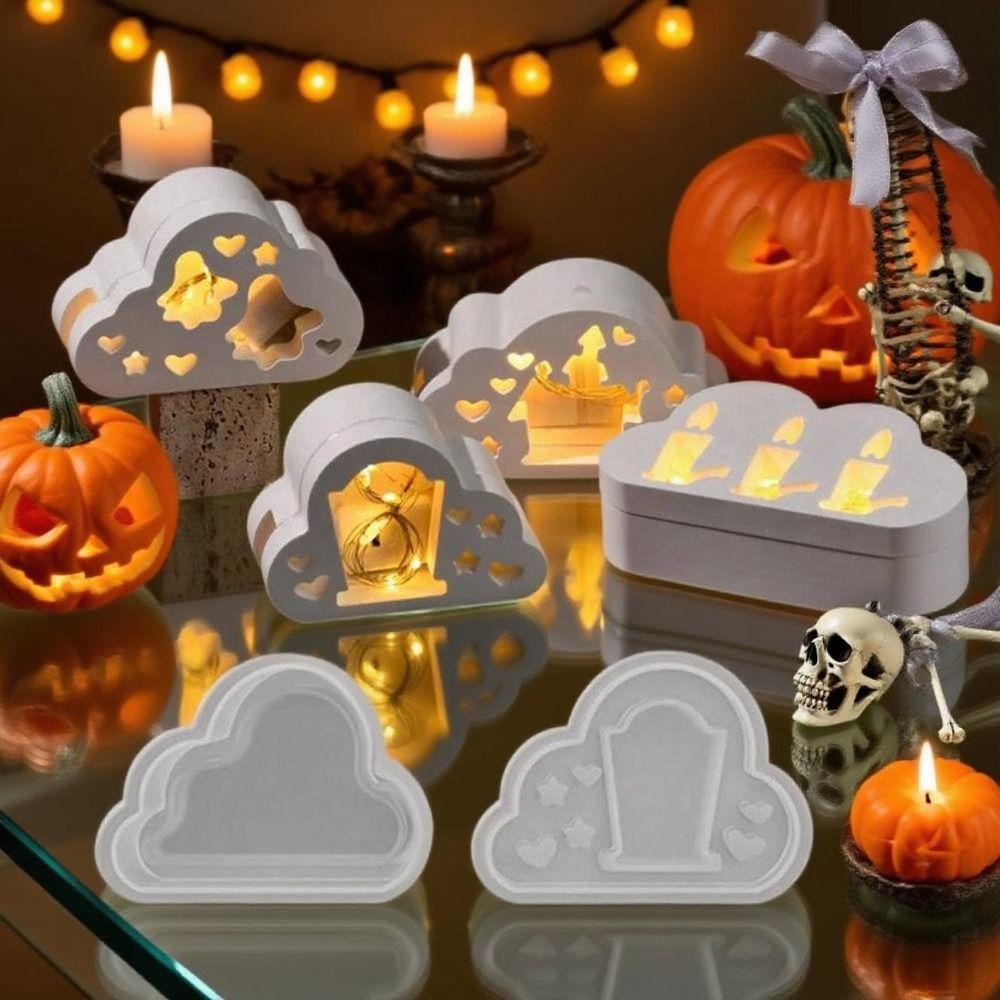 Creative Candle Lamp Silicone Mold Soft Halloween Candle Jar Mold  Party Decoration
