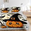 3pcs Pumpkin Wizard Bedding Set - 1 Soft Quilt Cover + 2 Pillowcases, Machine Washable - Suitable for All Seasons, Perfect Gift for Family a