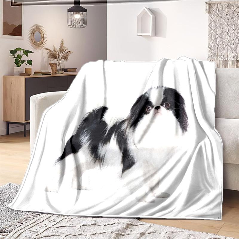 1PC Dog cute printed blanket, all season lightweight home office outdoor nap multifunctional blanket A3