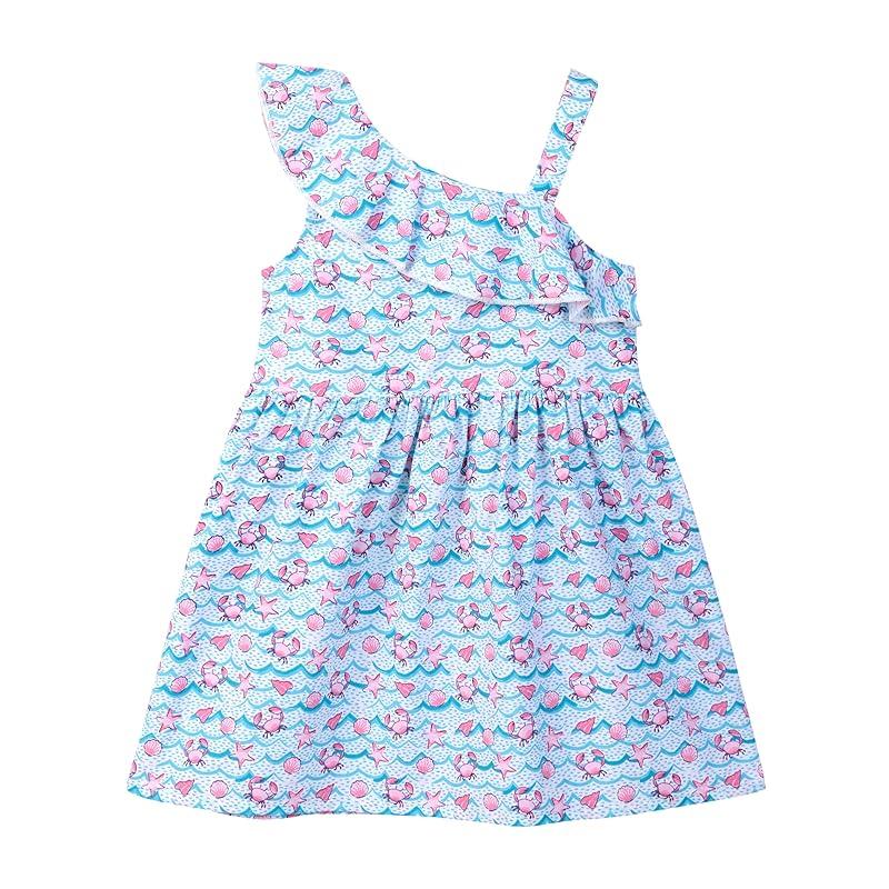 ONE SHOULDER RUFFLE DRESS MULTI - COL 7 Years