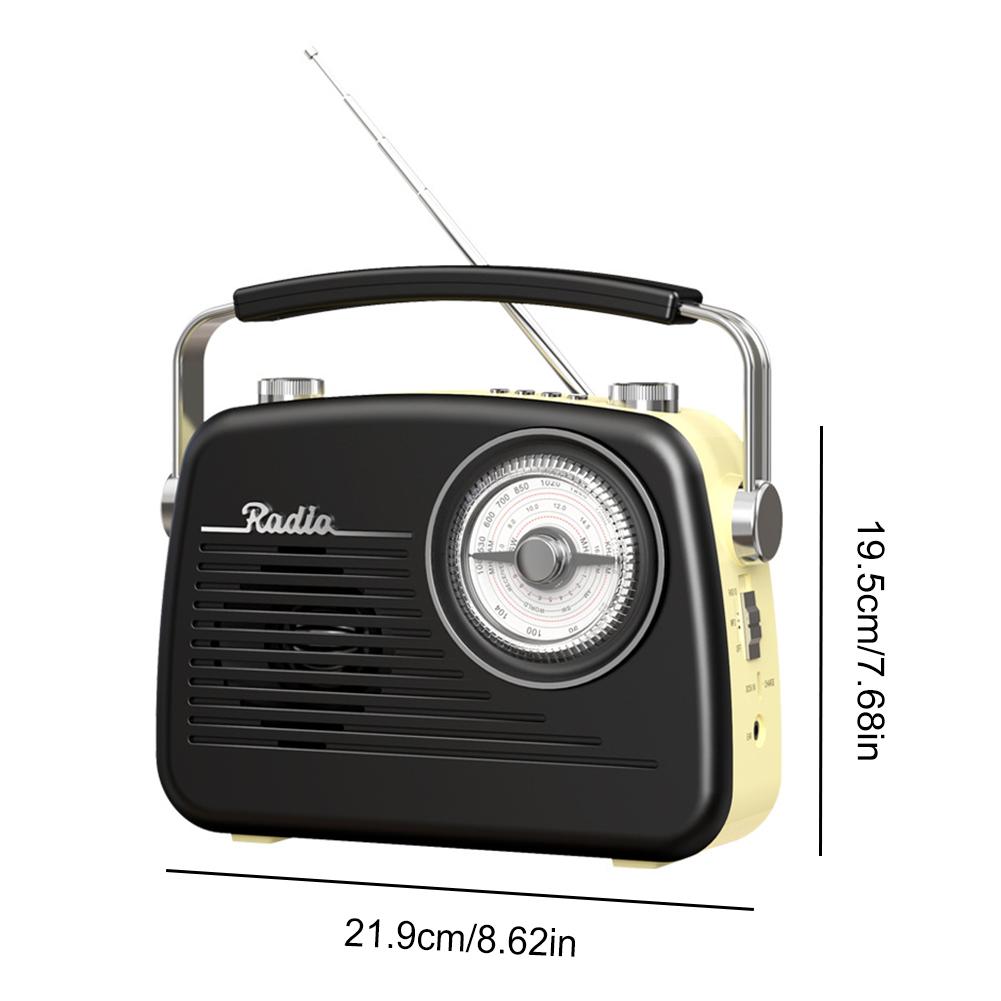 Portable FM AM SW Full Band Radio Support TF Card Vintage Radio with Bluetooth Speaker Radio Gifts for Elderly Home Bedroom