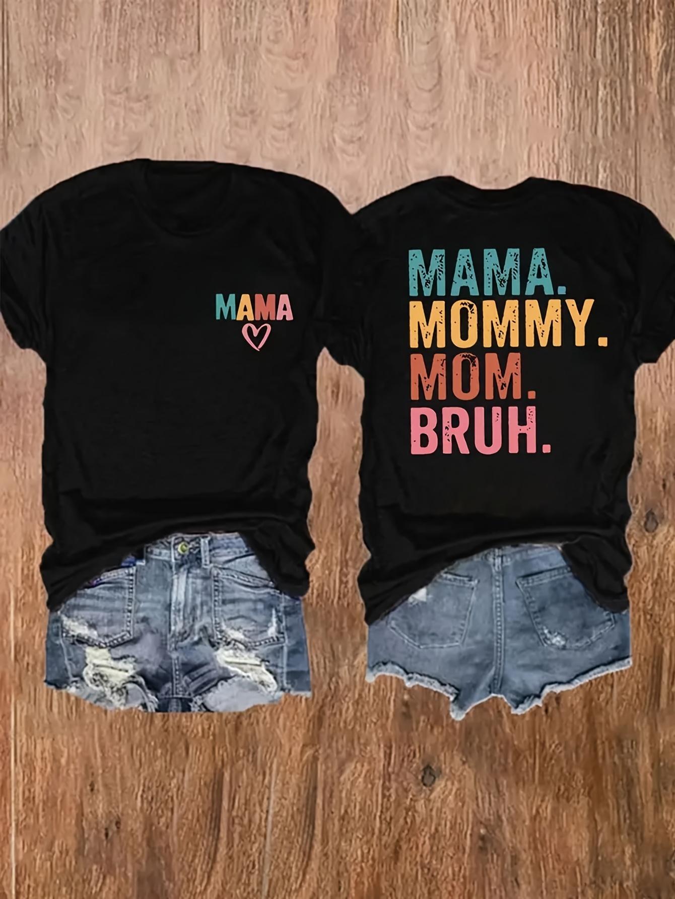 Womens Casual Short Sleeve TShirt Mama Mom Graphic Print Round Neck Top Mothers Day Gift Womens Harajuku Short Sleeve Casual S