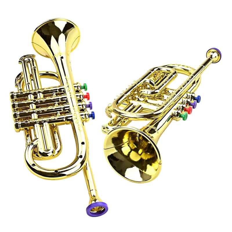 Children Trumpet Kids Trumpet with 4 Colored Keys for Early Developmental Toy