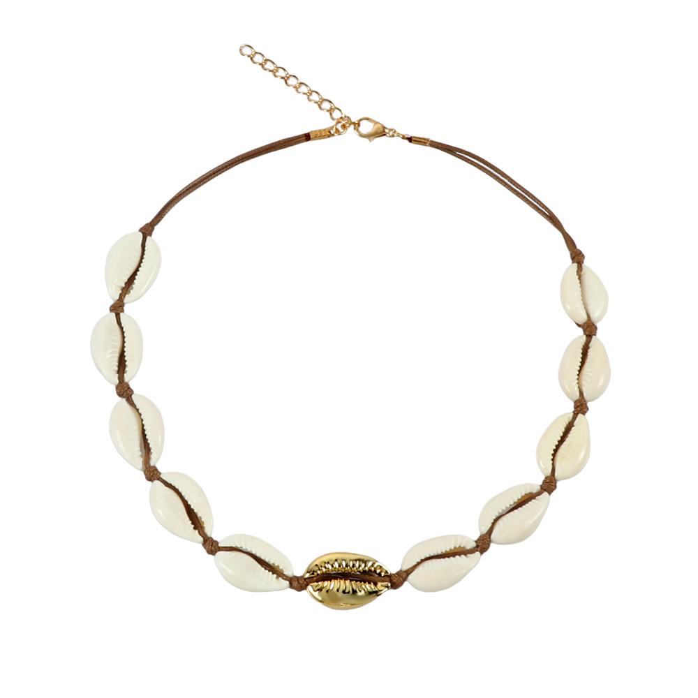 

Holiday Beach Shell Necklaces Silver Color Shells Lobster Clasp Choker Fashion Summer Boho Necklace for Women Girls Jewelry