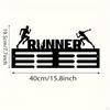 Hanger Awards Ribbon Display Metal for Sports Race Runner Gymnastics Plaques Black Medal Stand Shelf