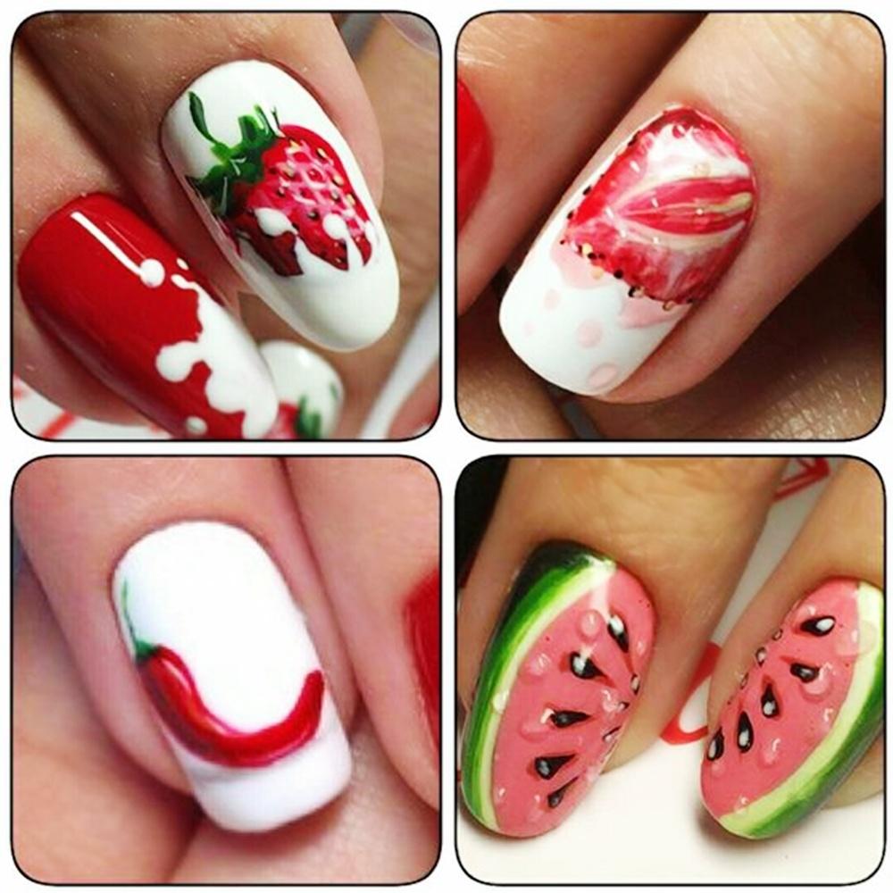 5 Sheets Summer Style Nail Water Decals Gradient Tropical Flamingo Stickers Fruit Watermeleon Nail A