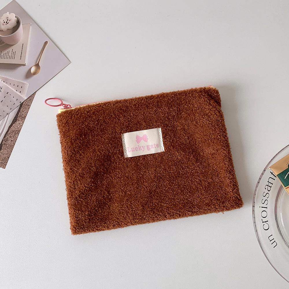 Dopamine Korean Style Plush Makeup Bag - Large Capacity Cosmetic & Accessory Organizer