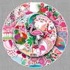 50 Flamingo Graffiti Stickers: Cartoon Animal Pink Stickers for DIY Phone, Water Bottle, Luggage - Waterproof