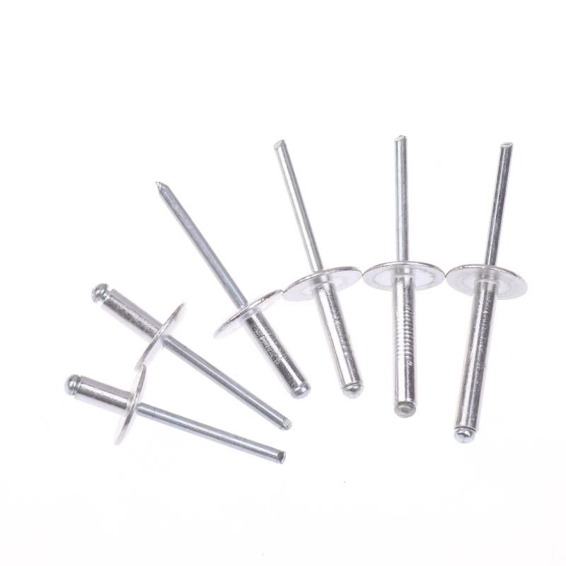 30 Pcs Large Flange Blind Rivets, Aluminum Rivets Assortment Kit Blind Rivets, Round Head Rivets